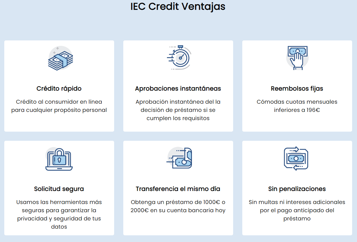 IEC Credit Ventajas IEC Credit IEC Credit